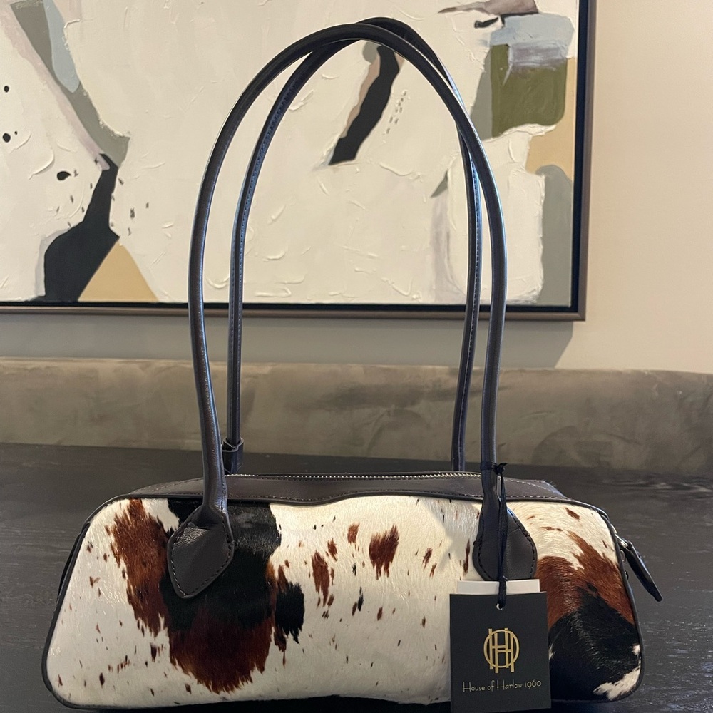 House of Harlow 1960 Real Cow Hide Patterned Shoulder Bag. One of a kind pattern